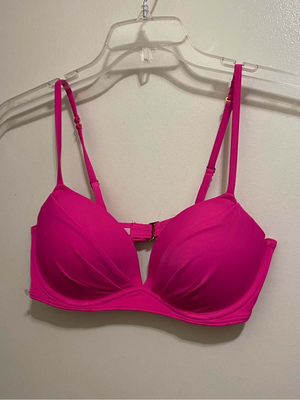 Smart & Sexy Womens 36C Bikini Swim Top Hot Dark Pink Padded Underwire Beach